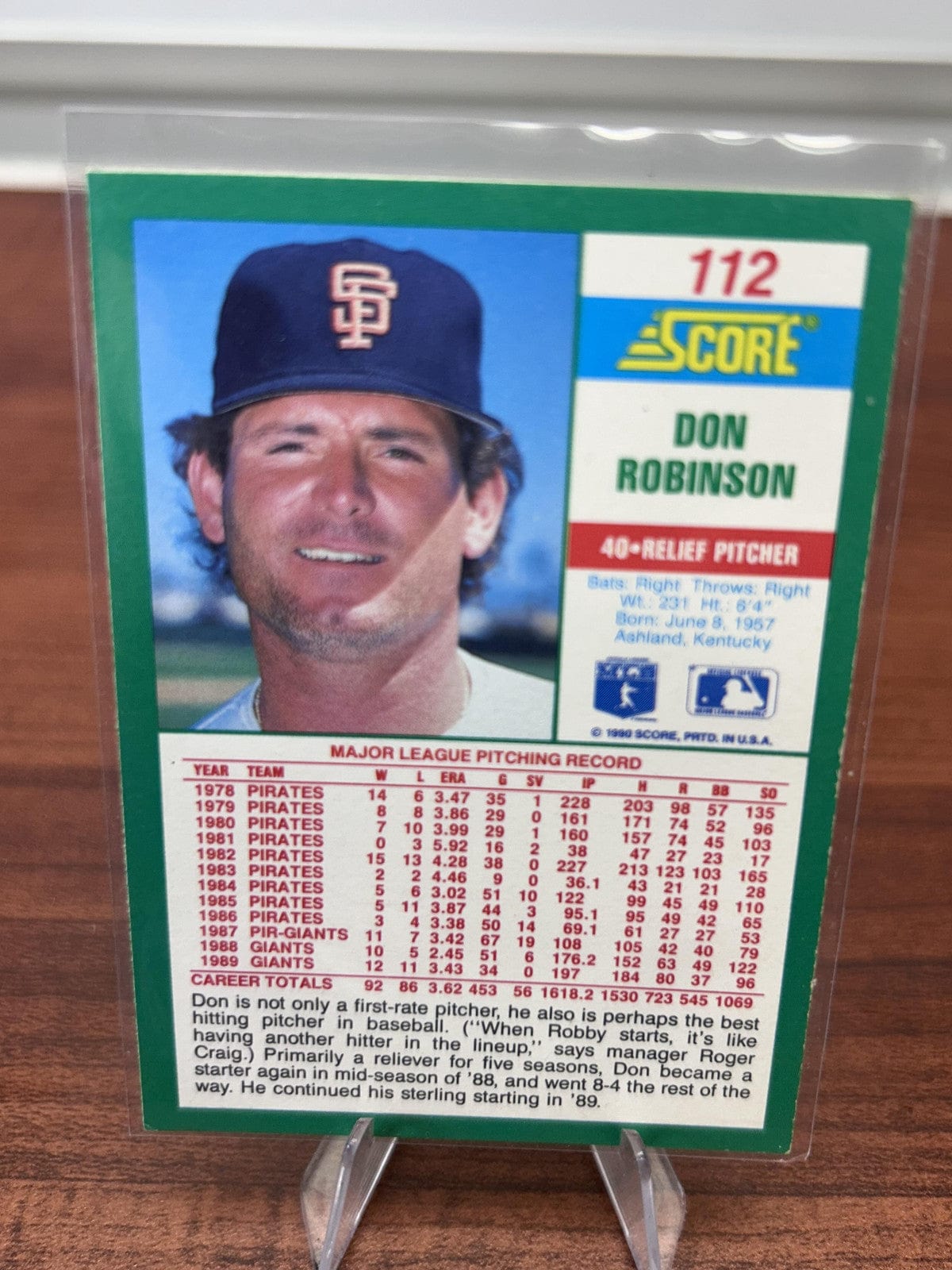 Cheap Sneaks Footwear/Sports Cards Baseball Card Don Robinson 1990 Score #112 San Francisco Giants