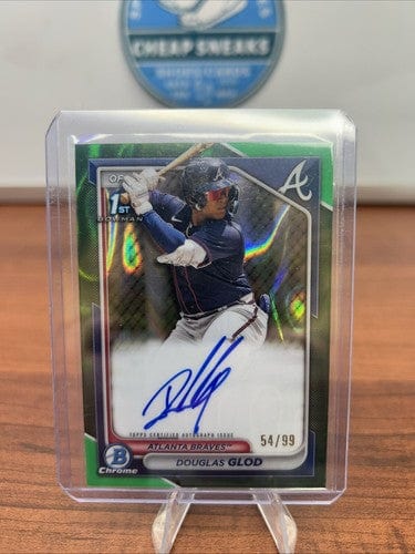 Cheap Sneaks Footwear/Sports Cards Baseball Card Douglas Glod 2024 Bowman Chrome“1st” HTA Green Lava Refractor Auto