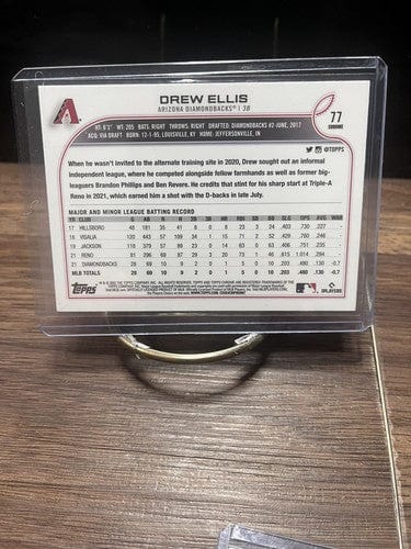 Cheap Sneaks Footwear/Sports Cards Baseball Card DREW ELLIS RC Prism Refractor 2022 Topps Chrome #77 Diamondbacks