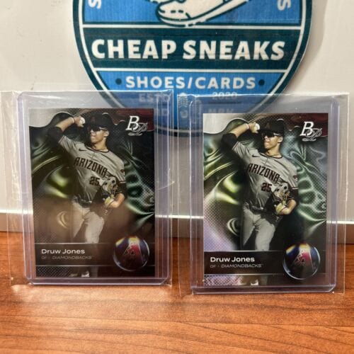 Cheap Sneaks Footwear/Sports Cards Baseball Card Drew Jones Lot(2)2023 Bowman Platinum Ice Foil +Base Diamondbacks