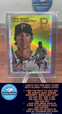 Cheap Sneaks Footwear/Sports Cards Baseball Card Drew Maggi SN,RC 2023 Topps Chrome Platinum Anniversa Topps Refractor