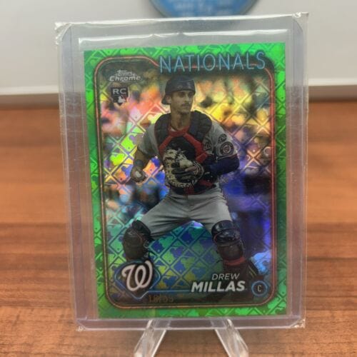 Cheap Sneaks Footwear/Sports Cards Baseball Card Drew Millas (RC) 2024 Topps Chrome #85 Green Logofractor Nationals 10/