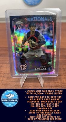Cheap Sneaks Footwear/Sports Cards Baseball Card Drew Millas RC 2024 Topps Chrome Logofractor Refractor  #85 Washington