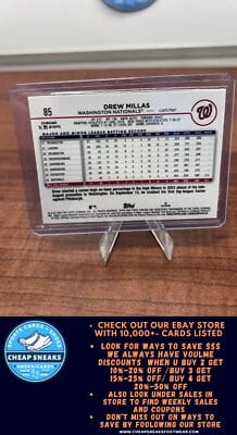 Cheap Sneaks Footwear/Sports Cards Baseball Card Drew Millas RC 2024 Topps Chrome Logofractor Refractor  #85 Washington