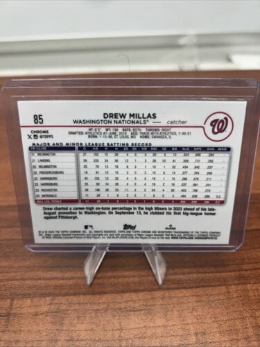 Cheap Sneaks Footwear/Sports Cards Baseball Card Drew Millas (RC)2024 Topps Chrome Purple Logofractor Refractors#85 Nat