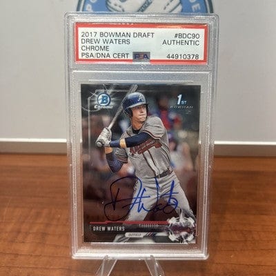 Cheap Sneaks Footwear/Sports Cards Baseball Card Drew Waters (RC) 2017 Bowman Chrome Autograph BDC-90 PSA DNA Authentic