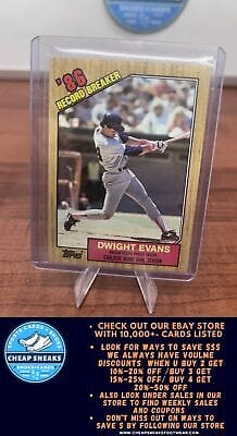 Cheap Sneaks Footwear/Sports Cards Baseball Card Dwight Evans 1987 Topps #3 Boston Red Sox