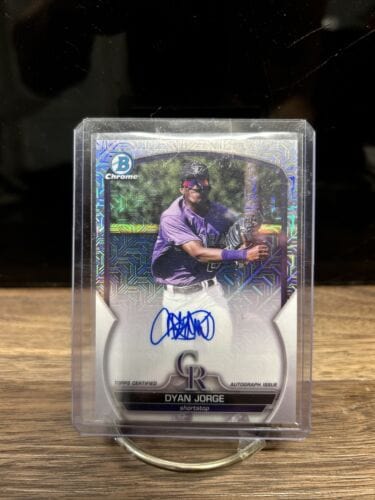 Cheap Sneaks Footwear/Sports Cards Baseball Card Dyan Jorge Colorado Rockies 2023 Bowman Chrome Mega Mojo Auto #BCMA-DJ