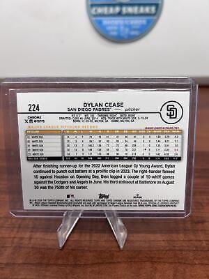 Cheap Sneaks Footwear/Sports Cards Baseball Card Dylan Cease 2024 Topps Chrome Blue MLB Logofractor Refractor/150 #224