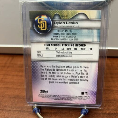 Cheap Sneaks Footwear/Sports Cards Baseball Card Dylan Lesko 2023 Bowman Platinum Prospect Card #Top-77 San Diego Padres