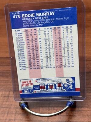 Cheap Sneaks Footwear/Sports Cards Baseball Card Eddie Murray 1987 Fleer Baseball Card #476 Baltimore Orioles