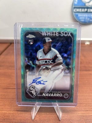 Cheap Sneaks Footwear/Sports Cards Baseball Card Edgar Navarro 2024 Topps Chrome Rookie Autographs Aqua Wave Refractors