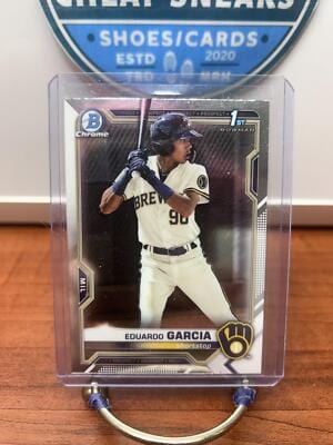 Cheap Sneaks Footwear/Sports Cards Baseball Card Eduardo Garcia 2021 Bowman Chrome Prospects #BCP-191 Milwaukee Brewers