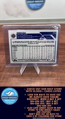 Cheap Sneaks Footwear/Sports Cards Baseball Card Edwin Díaz 2023 Topps Chrome #215 New York Mets