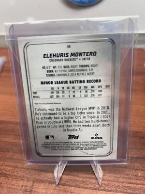Cheap Sneaks Footwear/Sports Cards Baseball Card Elehuris Montero RC 2022 Bowman Platinum #86 Colorado Rockies