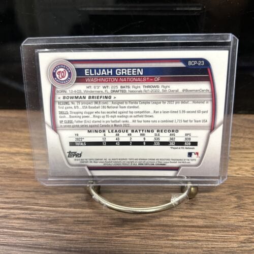 Cheap Sneaks Footwear/Sports Cards Baseball Card Elijah Green 2023 Bowman Chrome Mega Box Blue Mojo Refractor #92/150