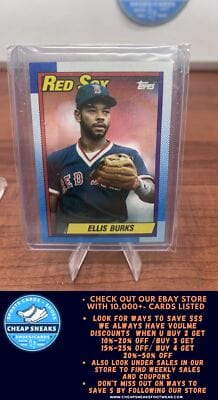 Cheap Sneaks Footwear/Sports Cards Baseball Card Ellis Burks 1990 Topps #155 Boston Red Sox