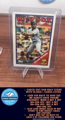 Cheap Sneaks Footwear/Sports Cards Baseball Card Ellis Burks RC 1988 Topps #269 Boston Red Sox