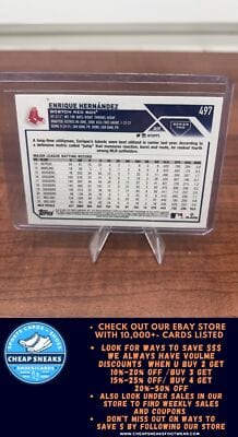 Cheap Sneaks Footwear/Sports Cards Baseball Card Enrique Hernandez 2023 Topps Boston Red Sox #497 Boston Red Sox