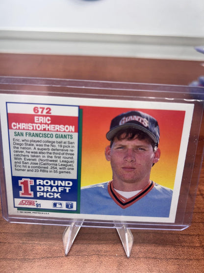Cheap Sneaks Footwear/Sports Cards Baseball Card Eric Christopherson RC 1991 Score #672 San Francisco Giants