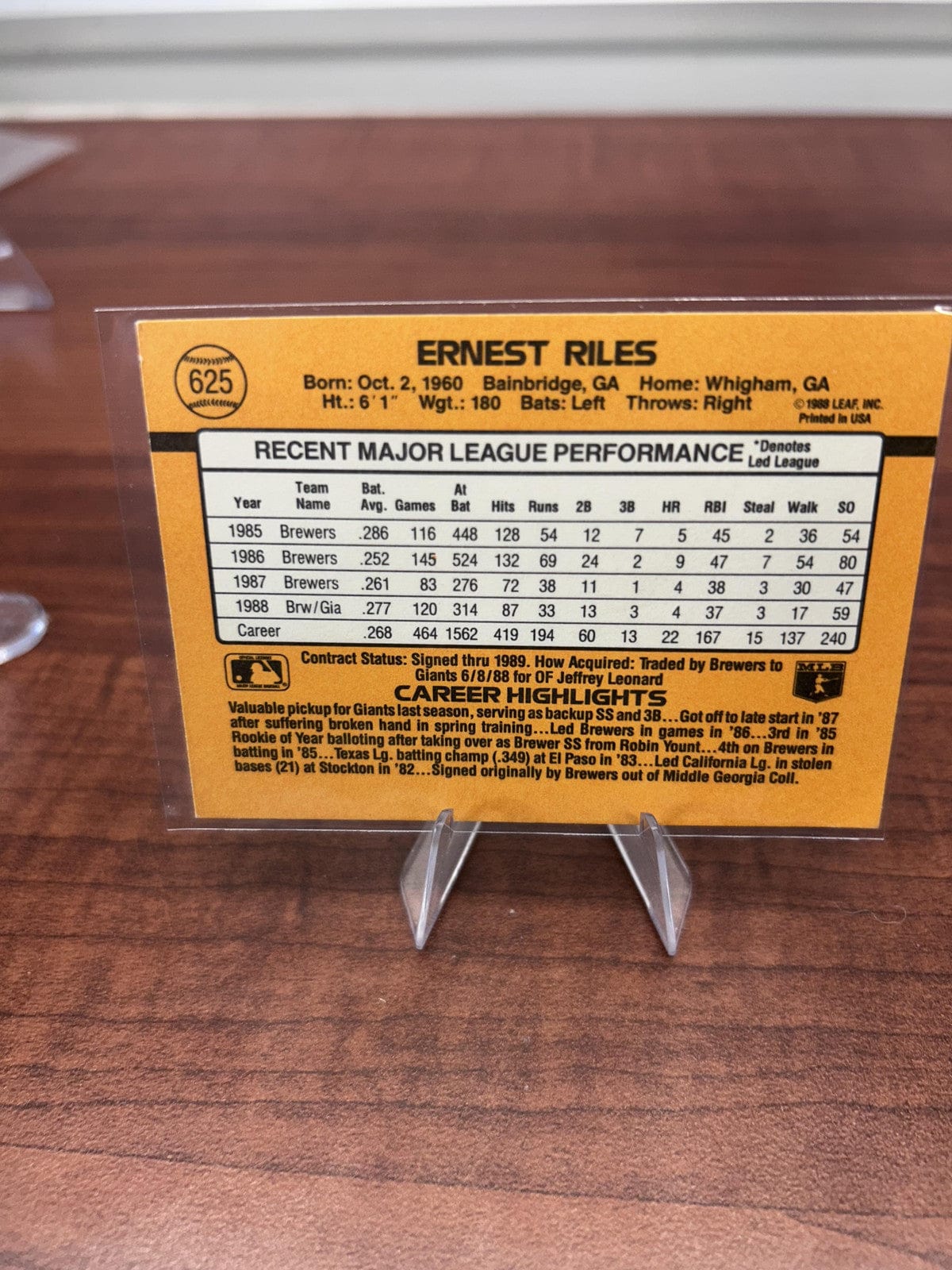 Cheap Sneaks Footwear/Sports Cards Baseball Card Ernest Riles 1989 Donruss #625 San Francisco Giants