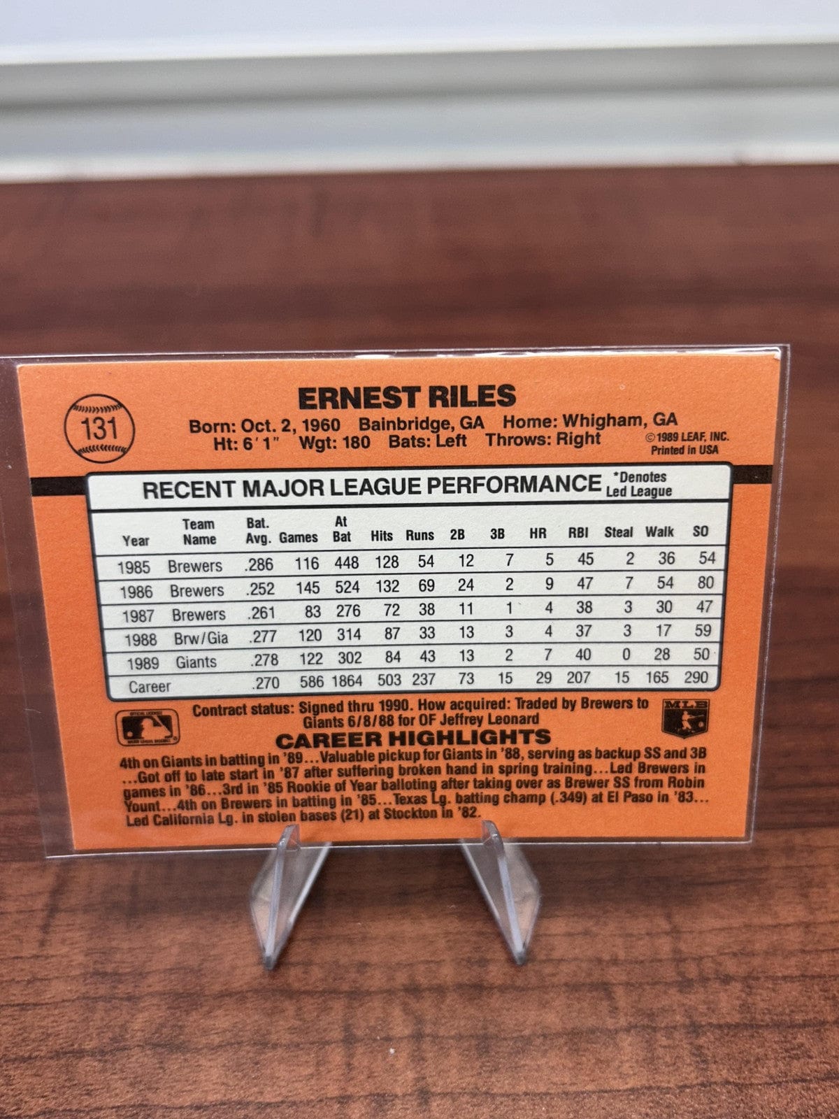 Cheap Sneaks Footwear/Sports Cards Baseball Card Ernest Riles 1990 Donruss #131 San Francisco Giants