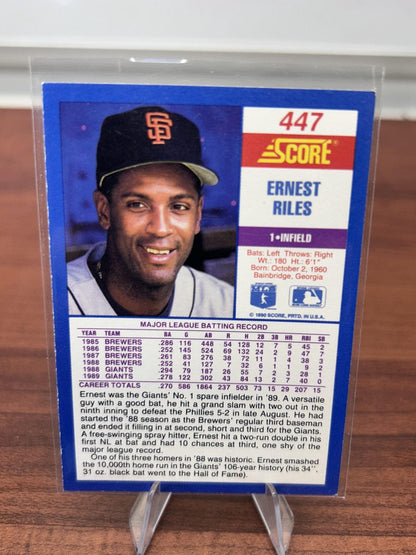 Cheap Sneaks Footwear/Sports Cards Baseball Card Ernest Riles 1990 Score #447 San Francisco Giants