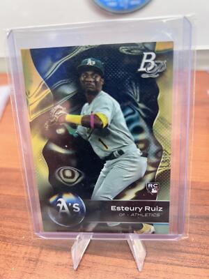 Cheap Sneaks Footwear/Sports Cards Baseball Card Esteury Ruiz RC 2023 Bowman Platinum #91 Oakland Athletics