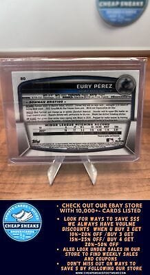 Cheap Sneaks Footwear/Sports Cards Baseball Card Eury Pérez (RC) 2023 Bowman Chrome #90  Marlins + Bonus Card
