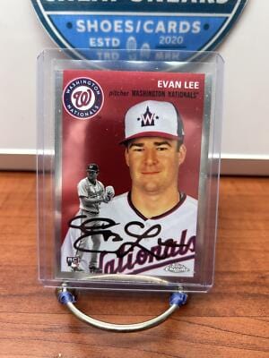 Cheap Sneaks Footwear/Sports Cards Baseball Card Evan Lee RC 2023 Topps Chrome Platinum Anniversary #76 Washington Nati