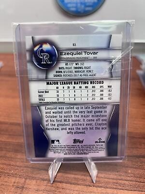 Cheap Sneaks Footwear/Sports Cards Baseball Card Ezequiel Tovar RC 2023 Bowman Platinum #63 Colorado Rockies