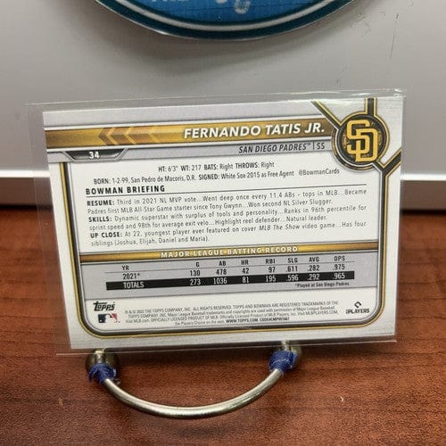 Cheap Sneaks Footwear/Sports Cards Baseball Card Fernando Tatis Jr. 2022 Bowman #34 San Diego Padres
