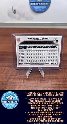 Cheap Sneaks Footwear/Sports Cards Baseball Card Francisco Lindor 2022 Topps Chrome #166 New York Mets