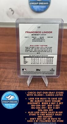 Cheap Sneaks Footwear/Sports Cards Baseball Card Francisco Lindor 2022 Topps Gallery #177 New York Mets
