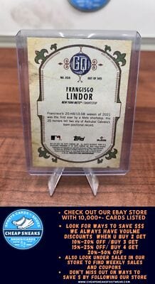 Cheap Sneaks Footwear/Sports Cards Baseball Card Francisco Lindor 2022 Topps Gypsy Queen Green #208 New York Mets