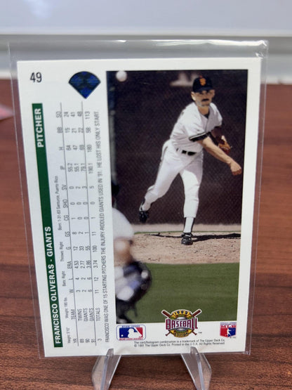Cheap Sneaks Footwear/Sports Cards Baseball Card Francisco Oliveras 1992 Upper Deck #49 San Francisco Giants