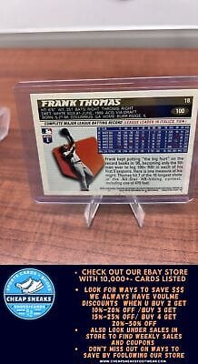 Cheap Sneaks Footwear/Sports Cards Baseball Card Frank Thomas 1996 Topps #100 Chicago White Sox
