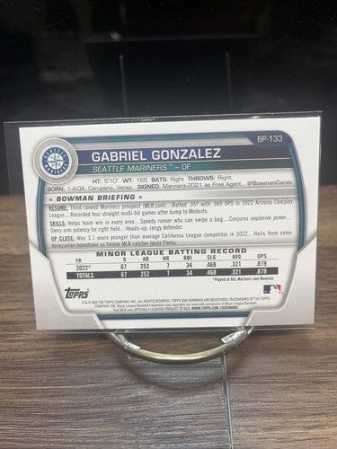 Cheap Sneaks Footwear/Sports Cards Baseball Card Gabriel Gonzalez 1st Rookie Card 2023 Bowman Prospects BP-133 Seattle