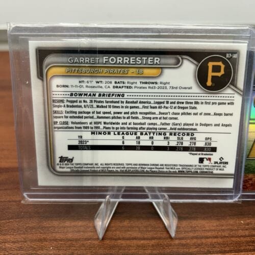 Cheap Sneaks Footwear/Sports Cards Baseball Card Garret Forrester 2024 Bowman Chrome BCP-148+ Bonus Card 24 Bowman Top-