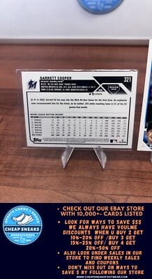 Cheap Sneaks Footwear/Sports Cards Baseball Card Garrett Cooper 2023 Topps #321 Miami Marlins + Bonus Card