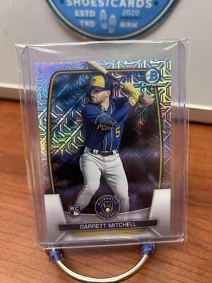 Cheap Sneaks Footwear/Sports Cards Baseball Card Garrett Mitchell RC 2023 Bowman Mojo Refractors #41 Milwaukee Brewers