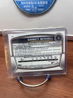 Cheap Sneaks Footwear/Sports Cards Baseball Card Garrett Mitchell RC 2023 Bowman Mojo Refractors #41 Milwaukee Brewers