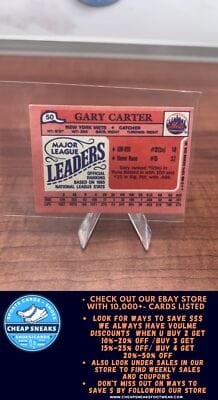 Cheap Sneaks Footwear/Sports Cards Baseball Card Gary Carter 1986 Topps Major League Leaders Minis #50 New York Mets