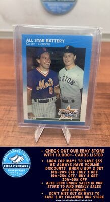 Cheap Sneaks Footwear/Sports Cards Baseball Card Gary Carter / Roger Clemens 1987 Fleer #634 New York Mets