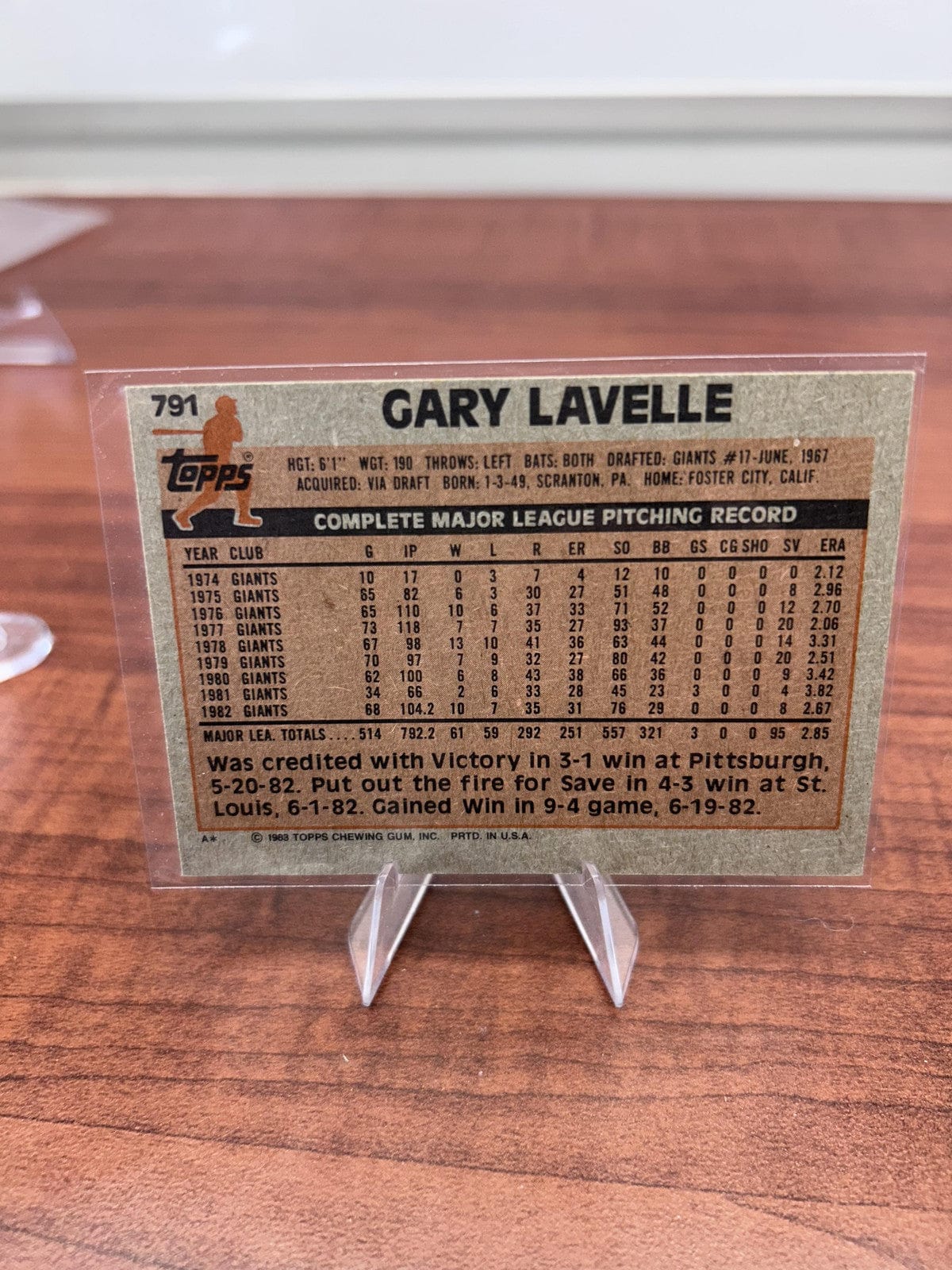 Cheap Sneaks Footwear/Sports Cards Baseball Card Gary Lavelle 1983 Topps #791 San Francisco Giants