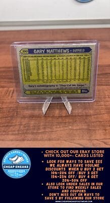 Cheap Sneaks Footwear/Sports Cards Baseball Card Gary Matthews 1987 Topps #390 Chicago Cubs