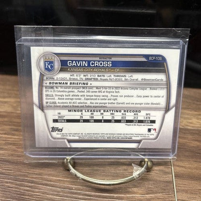 Cheap Sneaks Footwear/Sports Cards Baseball Card Gavin Cross 2023 Bowman Chrome Lunar Glow Refractor#BCP-109  Kansas Ci
