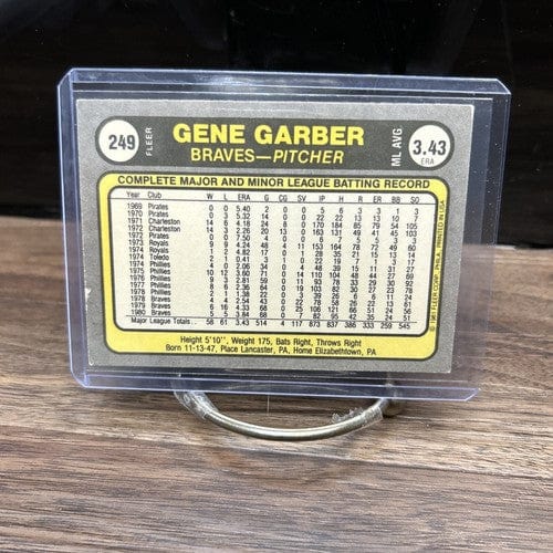 Cheap Sneaks Footwear/Sports Cards Baseball Card GENE GARBER # 249 - 1981 Fleer Baseball Card