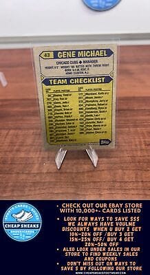 Cheap Sneaks Footwear/Sports Cards Baseball Card Gene Michael 1987 Topps Collector's Edition (Tiffany) #43 Chicago Cubs
