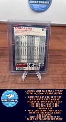 Cheap Sneaks Footwear/Sports Cards Baseball Card George Brett 1988 Fleer #254 Kansas City Royals